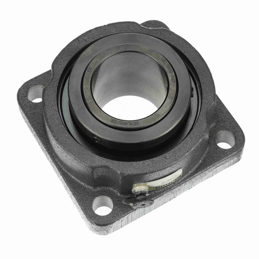 Sealmaster USFB5000-207 Mounted Spherical Roller Bearings, Black Oxide Bearing, 4 Bolt Flange Bearings, 2-7/16" Diameter, Cast Iron Housing, Two Set Screw Lock Collars, Felt Labyrinth Seal, 