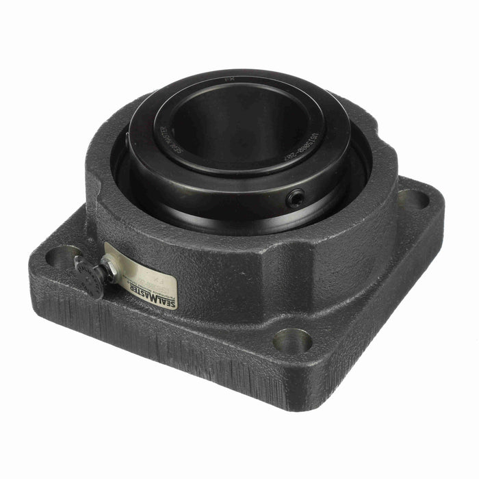 Sealmaster USBF5000A-107 Mounted Spherical Roller Bearings, Black Oxide Bearing, 3 Bolt Flange Bracket Bearings, 1-7/16" Diameter, Cast Iron Housing, Adapter Locking, Felt Labyrinth Seal, 