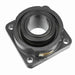 Sealmaster USFB5000-207-C DA Mounted Spherical Roller Bearings, Black Oxide Bearing, 4 Bolt Flange Bearings, 2-7/16" Diameter, Cast Iron Housing, Two Set Screw Lock Collars, Contact Seal, 