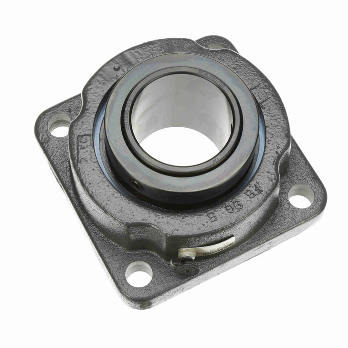 Sealmaster USFB5000-215 Mounted Spherical Roller Bearings, Black Oxide Bearing, 4 Bolt Flange Bearings, 2-15/16" Diameter, Cast Iron Housing, Two Set Screw Lock Collars, Felt Labyrinth Seal, 