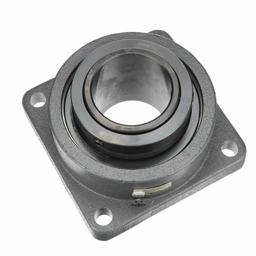 Sealmaster USFB5000-211-C Mounted Spherical Roller Bearings, Black Oxide Bearing, 4 Bolt Flange Bearings, 2-11/16" Diameter, Cast Iron Housing, Two Set Screw Lock Collars, Contact Seal, 