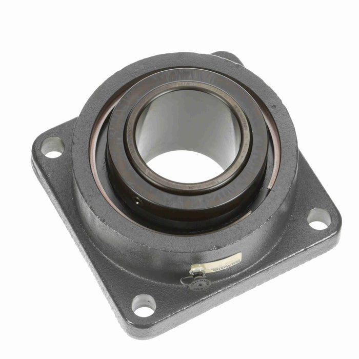 Sealmaster USFB5000E-307 Mounted Spherical Roller Bearings, Black Oxide Bearing, 4 Bolt Flange Bearings, 3-7/16" Diameter, Cast Iron Housing, Two Set Screw Lock Collars, Felt Labyrinth Seal, 