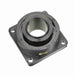 Sealmaster USFB5000E-400 Mounted Spherical Roller Bearings, Black Oxide Bearing, 4 Bolt Flange Bearings, 4" Diameter, Cast Iron Housing, Two Set Screw Lock Collars, Felt Labyrinth Seal, 