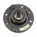 Sealmaster USFC5000-307-C Mounted Spherical Roller Bearings, Black Oxide Bearing, 4 Bolt Piloted Flange Bearings, 3-7/16" Diameter, Cast Iron Housing, Two Set Screw Lock Collars, Contact Seal, 