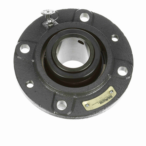 Sealmaster USFC5000-111 Mounted Spherical Roller Bearings, Black Oxide Bearing, 4 Bolt Piloted Flange Bearings, 1-11/16" Diameter, Cast Iron Housing, Two Set Screw Lock Collars, Felt Labyrinth Seal, 