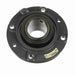 Sealmaster USFC5000E-207 Mounted Spherical Roller Bearings, Black Oxide Bearing, 4 Bolt Piloted Flange Bearings, 2-7/16" Diameter, Cast Iron Housing, Two Set Screw Lock Collars, Felt Labyrinth Seal, 