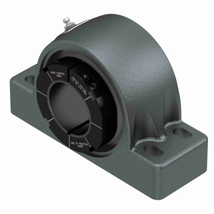 Sealmaster USRBF5000K-311 Mounted Spherical Roller Bearings, Black Oxide Bearing, 4 Bolt Pillow Block Bearings, 3-11/16" Diameter, Cast Iron Housing, Adapter Locking, Felt Labyrinth Seal, 