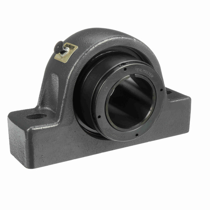 Sealmaster USRB5000AE-211 Mounted Spherical Roller Bearings, Black Oxide Bearing, Pillow Block Bearings, 2-11/16" Diameter, Cast Iron Housing, Adapter Locking, Felt Labyrinth Seal, 