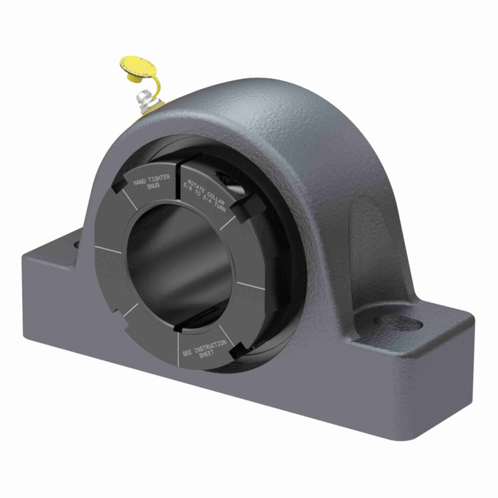 Sealmaster USRB5000K-211-C Mounted Spherical Roller Bearings, Black Oxide Bearing, Pillow Block Bearings, 2-11/16" Diameter, Cast Iron Housing, Adapter Locking, Contact Seal, 