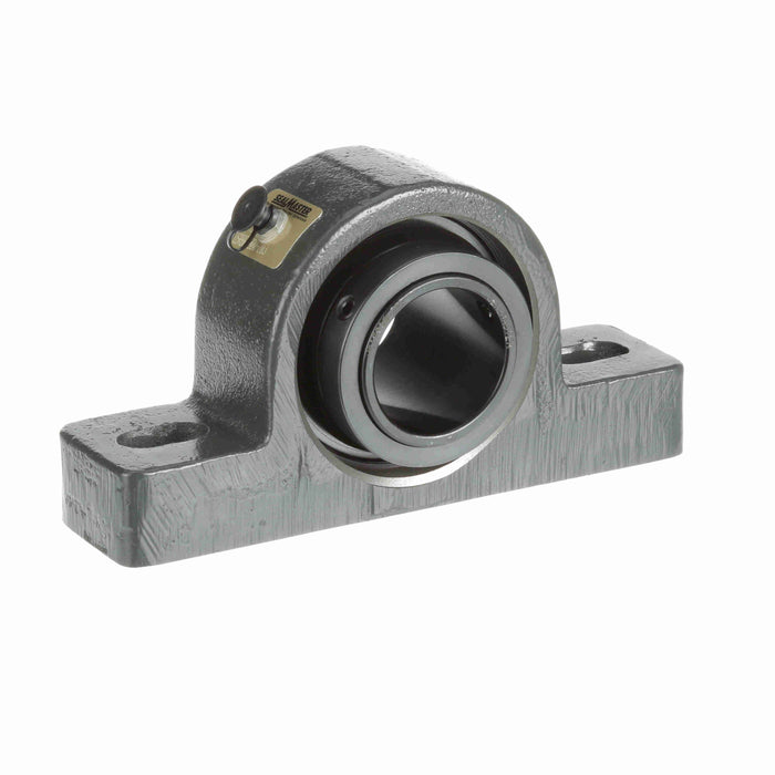 Sealmaster USRBE5000-203 Mounted Spherical Roller Bearings, Black Oxide Bearing, Pillow Block Bearings, 2-3/16" Diameter, Cast Iron Housing, Two Set Screw Lock Collars, Felt Labyrinth Seal, 