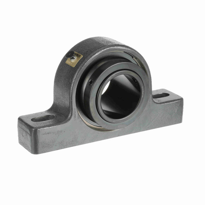 Sealmaster USRBE5000-307 Mounted Spherical Roller Bearings, Black Oxide Bearing, Pillow Block Bearings, 3-7/16" Diameter, Cast Iron Housing, Two Set Screw Lock Collars, Felt Labyrinth Seal, 