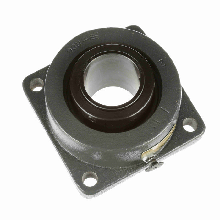 Sealmaster USFBE5000-200 Mounted Spherical Roller Bearings, Black Oxide Bearing, 4 Bolt Flange Bearings, 2" Diameter, Cast Iron Housing, Two Set Screw Lock Collars, Felt Labyrinth Seal, 