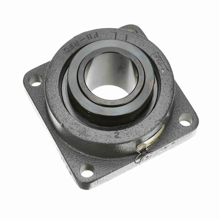 Sealmaster USFBE5000-115 Mounted Spherical Roller Bearings, Black Oxide Bearing, 4 Bolt Flange Bearings, 1-15/16" Diameter, Cast Iron Housing, Two Set Screw Lock Collars, Felt Labyrinth Seal, 