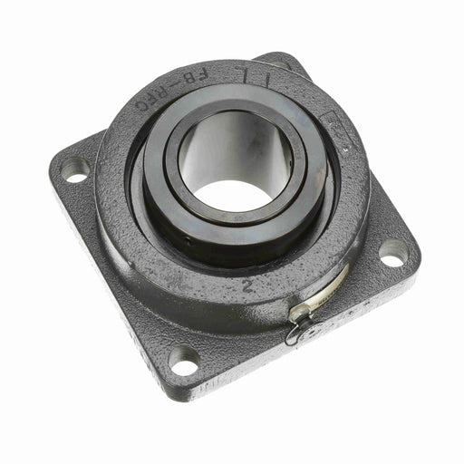 Sealmaster USFBE5000E-115 Mounted Spherical Roller Bearings, Black Oxide Bearing, 4 Bolt Flange Bearings, 1-15/16" Diameter, Cast Iron Housing, Two Set Screw Lock Collars, Felt Labyrinth Seal, 