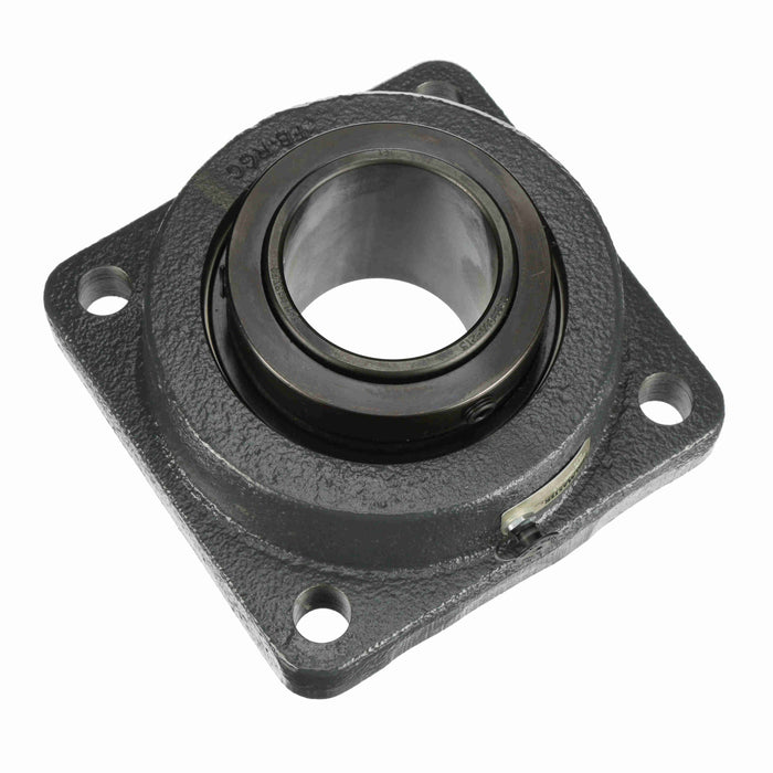 Sealmaster USFBE5000-215 Mounted Spherical Roller Bearings, Black Oxide Bearing, 4 Bolt Flange Bearings, 2-15/16" Diameter, Cast Iron Housing, Two Set Screw Lock Collars, Felt Labyrinth Seal, 