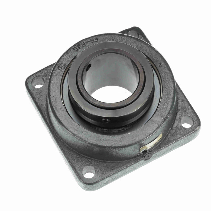 Sealmaster USFBE5000-307 Mounted Spherical Roller Bearings, Black Oxide Bearing, 4 Bolt Flange Bearings, 3-7/16" Diameter, Cast Iron Housing, Two Set Screw Lock Collars, Felt Labyrinth Seal, 