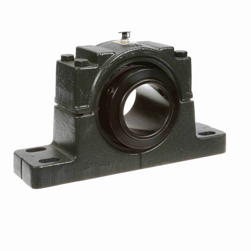 Sealmaster USRBF5517E-215-C Mounted Spherical Roller Bearings, Black Oxide Bearing, 4 Bolt Pillow Block Bearings, 2-15/16" Diameter, Cast Iron Housing, Two Set Screw Lock Collars, Contact Seal, 