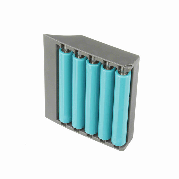 Conveyor Components Modular Transfer Plates Acetal Frame Acetal Rollers End Transfer Module 3-3/8" Wide With 5 Rollers M6 Thread 