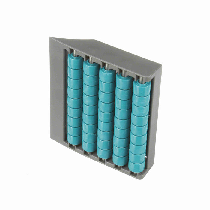 Conveyor Components Modular Transfer Plates Acetal Frame Acetal Rollers End Transfer Module 3-3/8" Wide With 5 Rollers M6 Thread 