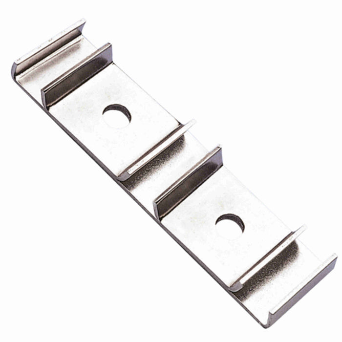 Conveyor Components Product Guides & Brackets Stainless Steel Clamp For 3/8" Screws For M10 Screws 2-1/2" Rail Center Triple Rail Clamp 