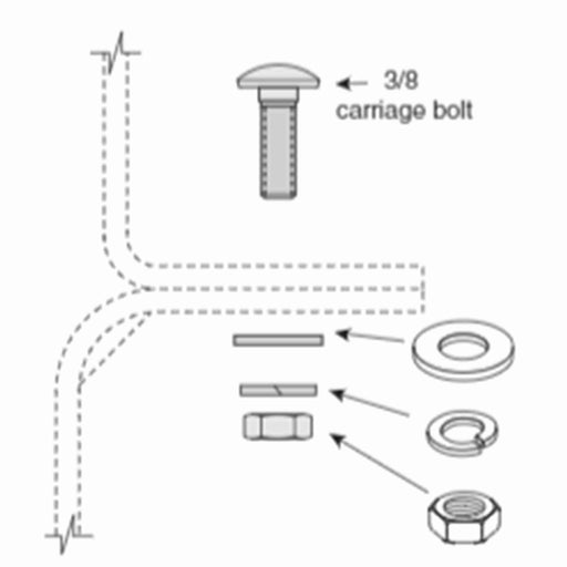 Conveyor Components Product Guides & Brackets Zinc Plated Steel Hardware With Knob 3/8"-16 Thread 