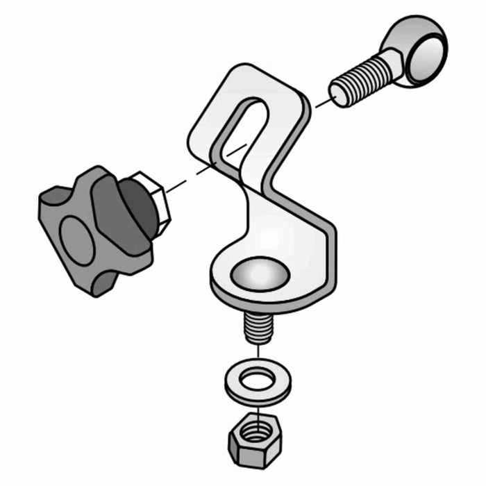 Conveyor Components Product Guides & Brackets Stainless Steel Bracket With Knob For 5/8" Rod Rotating Top Only 