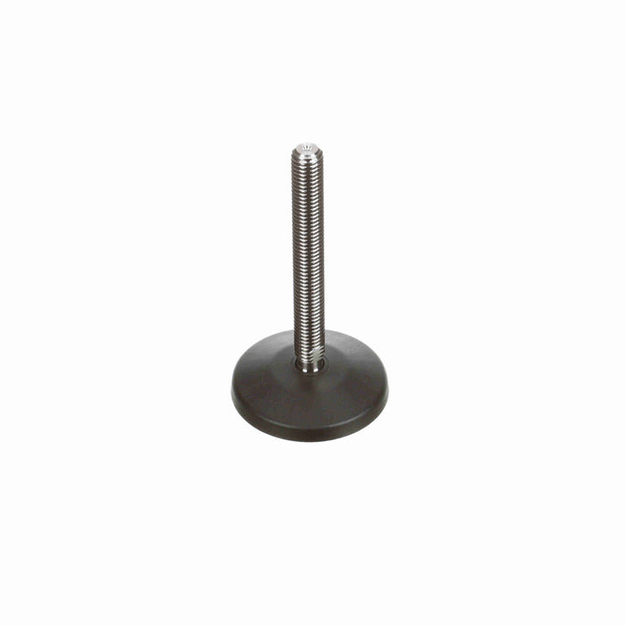 Conveyor Components Frame & Structure Supports Polyamide Base Stainless Steel Threads Leveler Articulating 3-1/8" Diameter 4-1/2" Spindle 5/8"-11 Thread 