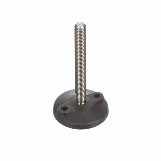 Conveyor Components Frame & Structure Supports Polyamide Base Stainless Steel Threads Leveler Articulating 3-1/8" Diameter 4-1/2" Spindle 5/8"-11 Thread 