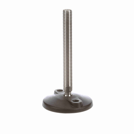 Conveyor Components Frame & Structure Supports Polyamide Base Stainless Steel Threads Leveler Articulating 3-1/8" Diameter 4-1/2" Spindle 5/8"-11 Thread 