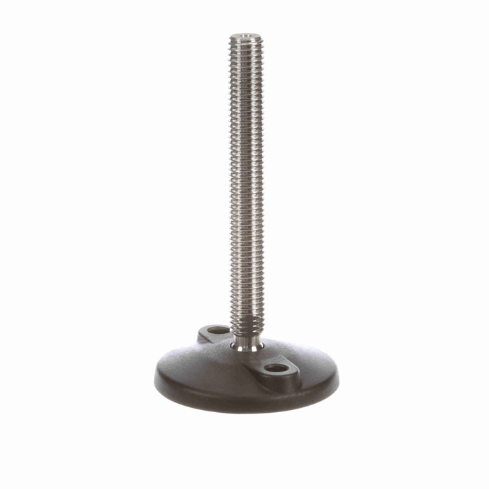 Conveyor Components Frame & Structure Supports Polyamide Base Stainless Steel Threads Leveler Articulating 3-1/8" Diameter 4-1/2" Spindle 5/8"-11 Thread 