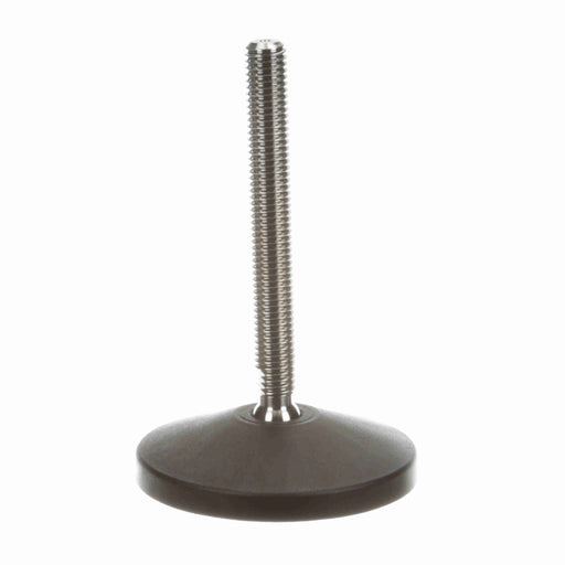 Conveyor Components Frame & Structure Supports Polyamide Base Stainless Steel Threads Leveler Articulating 4" Diameter 4-1/2" Spindle 5/8"-11 Thread 