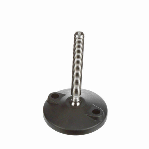 Conveyor Components Frame & Structure Supports Polyamide Base Stainless Steel Threads Leveler Articulating 4" Diameter 4-1/2" Spindle 5/8"-11 Thread 