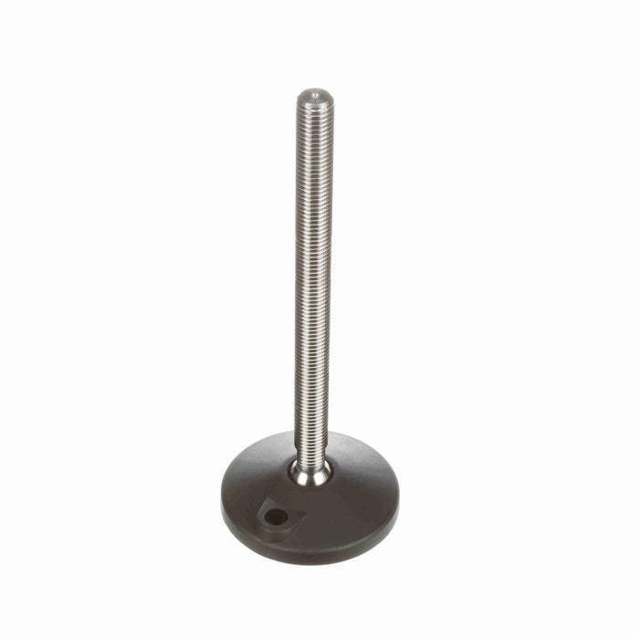 Conveyor Components Frame & Structure Supports Polyamide Base Stainless Steel Threads Leveler Articulating 4" Diameter 4-1/2" Spindle 1/2"-13 Thread 