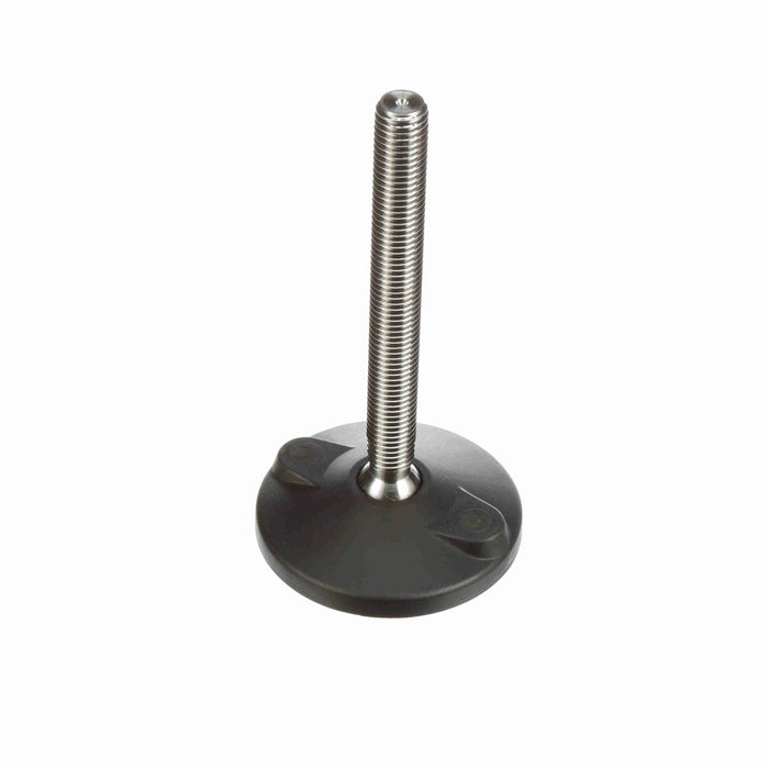 Conveyor Components Frame & Structure Supports Polyamide Base Stainless Steel Threads Leveler Articulating 4" Diameter 4-1/2" Spindle 3/4"-10 Thread 