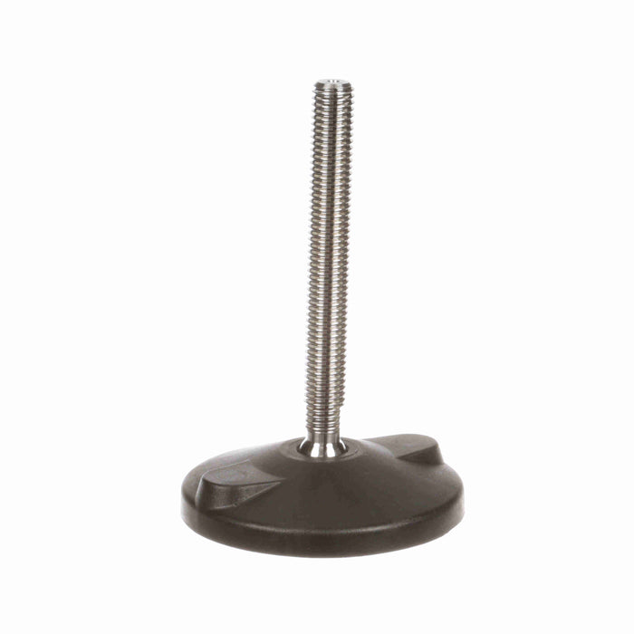 Conveyor Components Frame & Structure Supports Polyamide Base Stainless Steel Threads Leveler Articulating 4" Diameter 4-1/2" Spindle 5/8"-11 Thread 