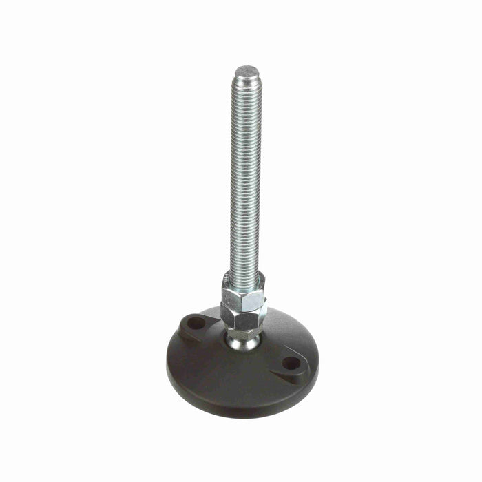 Conveyor Components Frame & Structure Supports Polyamide Base Stainless Steel Threads Leveler Articulating 4" Diameter 4-1/2" Spindle 3/4"-10 Thread 