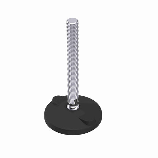 Conveyor Components Frame & Structure Supports Polyamide Base Stainless Steel Threads Leveler Articulating 4" Diameter 6" Spindle 3/4"-10 Thread 