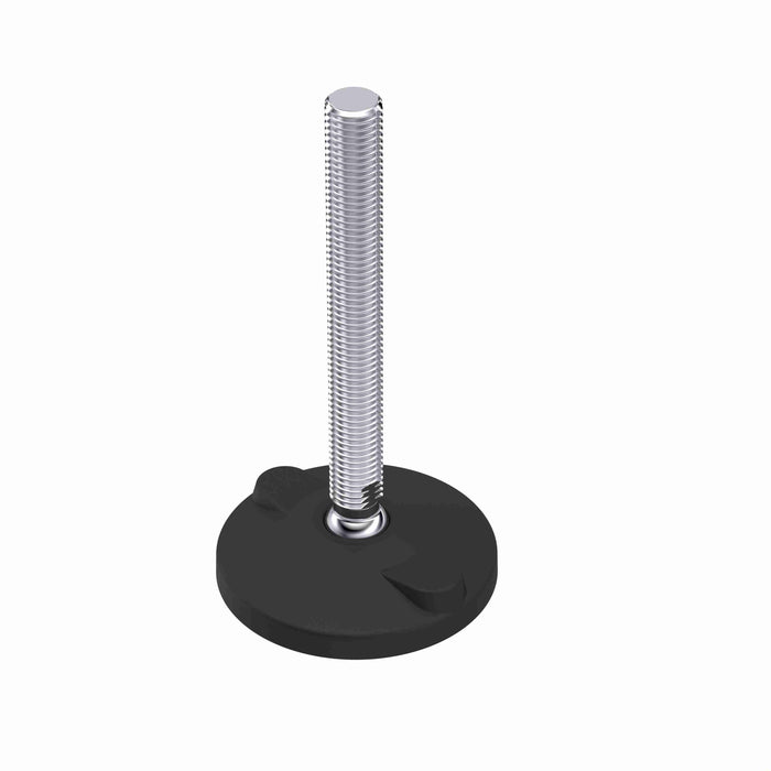 Conveyor Components Frame & Structure Supports Polyamide Base Stainless Steel Threads Leveler Articulating 4" Diameter 4-1/2" Spindle 3/4"-10 Thread 