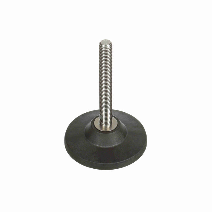 Conveyor Components Frame & Structure Supports Polyamide Base Stainless Steel Threads Leveler Fixed 4-7/8" Diameter 5-1/2" Spindle 3/4"-10 Thread 