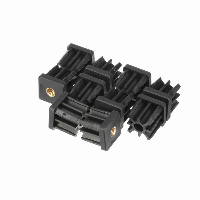 Conveyor Components Frame & Structure Supports Polyamide Threaded Tube End For Square Tubes 2" Tube 11ga Wall 3/8"-16 Thread 