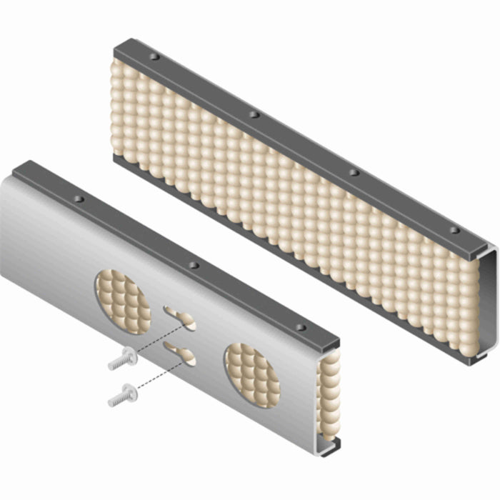 Conveyor Components Product Guides & Brackets Stainless Steel Channel Acetal Beads Beadwall Roller Combiner 1-1/2" Thick 8-3/8" Wide 8ft Long 