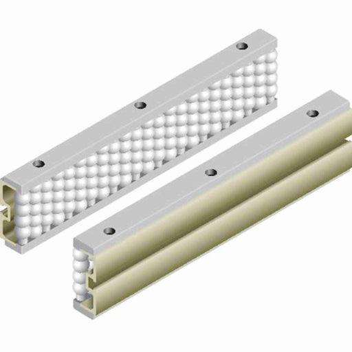 Conveyor Components Product Guides & Brackets Aluminum Channel Acetal Beads Beadwall Speedrail Lane Divider 1-3/16" Thick 2" Wide 6ft Long 