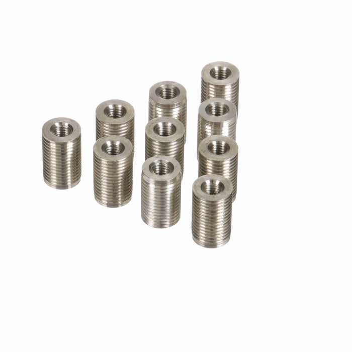 Conveyor Components Hardware Stainless Steel Threaded Tube End 3/4" Tube 16ga Wall M8 Thread 