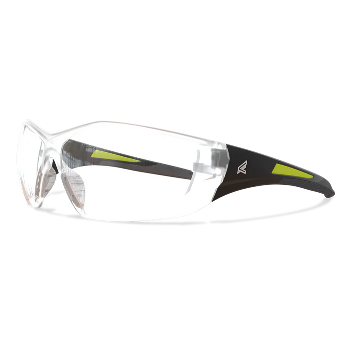 Edge Eyewear Delano G2 SD111-G2 safety glasses with black and yellow frame and clear anti-reflective lens