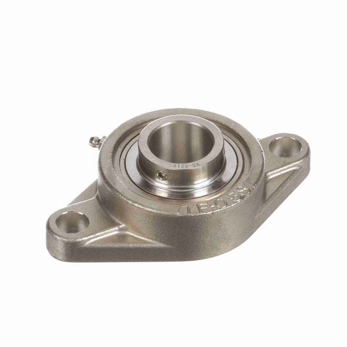 Mounted Stainless Steel Two Bolt Flange Ball Bearing 400 Series Stainless Steel SS Setscrew Lock Corrosion Resistant