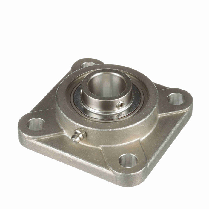 Mounted Stainless Steel Four Bolt Flange Ball Bearing 400 Series Stainless Steel SS Setscrew Lock Corrosion Resistant