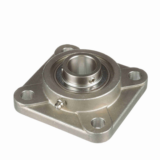 Mounted Stainless Steel Four Bolt Flange Ball Bearing 400 Series Stainless Steel SS Setscrew Lock Corrosion Resistant