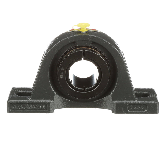 Sealmaster SPM-27T CXU Mounted Ball Bearings, Black Oxide Bearing, Pillow Block Bearings, 1-11/16" Diameter, Cast Iron Housing, Concentric Locking, Felt Labyrinth Seal, Air Handling Housing Fit, Wide Inner Race