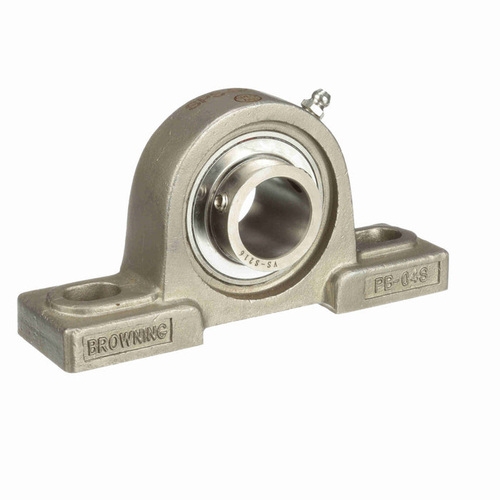 Mounted Stainless Steel Two Bolt Pillow Block Ball Bearing 400 Series Stainless Steel SS Setscrew Lock Corrosion Resistant