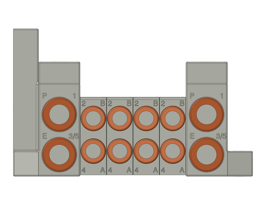 SS5V1-W10S0D-04B-C6 5 Port Solenoid Valve Manifold
